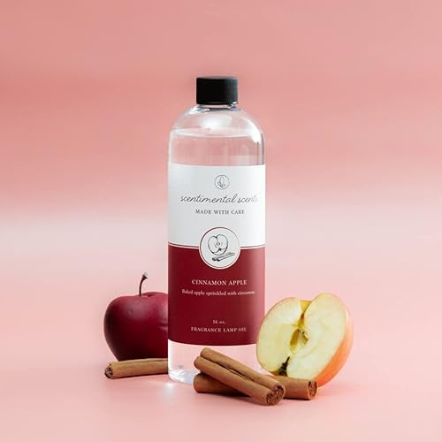 New Scentimental Scents Cinnamon Apple Lamp Fragrance Oil, 16 Fluid Ounces Scented Lamp Oil for Fragrance Lamps, Proudly Made in USA, Catalytic Lamp Oil Refills Scented