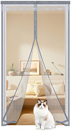 Tenda Zanzariera Magnetica per Porta 95x235cm,Traspirante Chiusura Automatica Zanzariera a Calamita per Porta,Tenda per Porta Anti Zanzare Insetti,Zanzariere per Finestra Balcone Soggiorno,Grigio