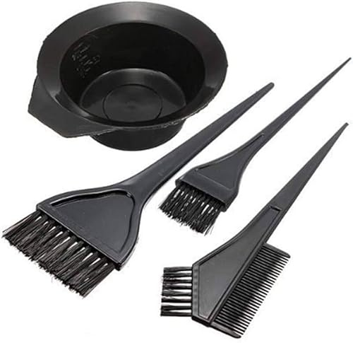 Kit de 4 peines de plástico negro para teñir el cabello, kit profesional para teñir el cabello, cepillo para teñir, herramienta de tinte, cuenco de tinte, kit de cepillo de color negro, juego de 4