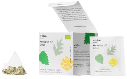 Wilden.herbals | Tisana Biologica in Bustine Compostabili, Infuso diElicriso, Ortica, Zenzero e Fieno Greco per un effetto depurativo Remedium n.7 Detox – Astuccio da 10 Bustine