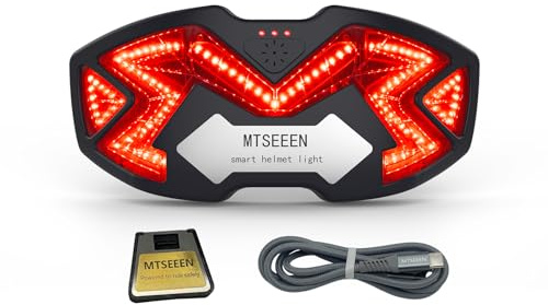 MTSEEEN mototcycle Helmet Light,Jet Black Color, Real Waterproof, Helmet Brake Light motorycycle Helmet Brake LED