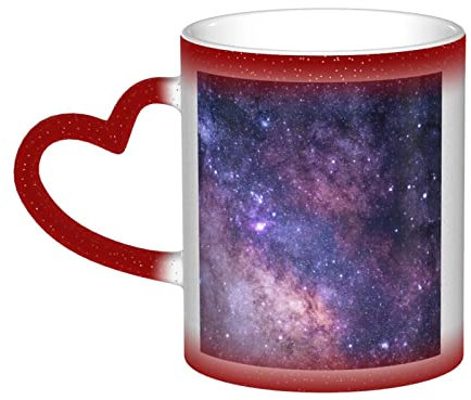 Taza de cerámica Universo Vía Láctea Galaxy Taza cambiante de color sensible al calor impresa en el cielo Tazas de café Taza de cerámica 330 ml