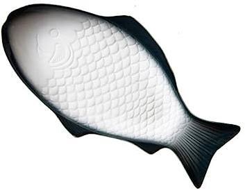 Lurrose Piatto A Forma Di Pesce Piatto Da Portata In Ceramica Snack Sushi Insalata Piatto Di Pesce Per Ristoranti Domestici 15 Pollici Verde Scuro