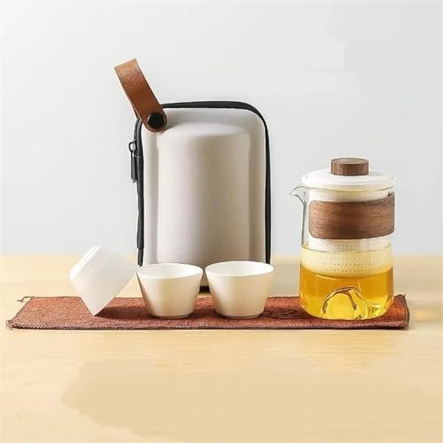 Tea Sets Glass Travel Tea Set One Person Single Simple Outdoor Lazy Tea Maker Quick Tea Cup Set Travel Tea Set Teapot (Color : C)