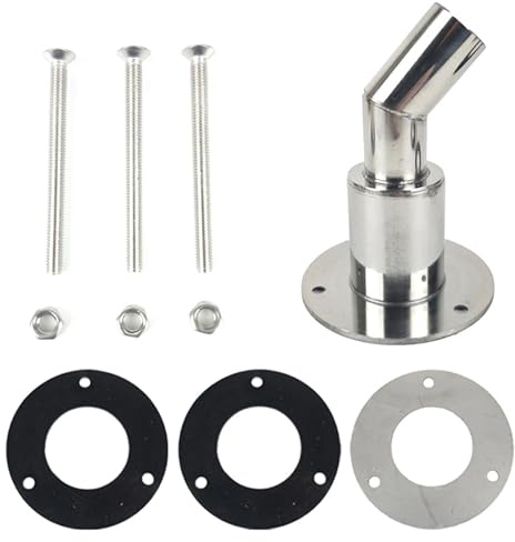 Through Hull Exhaust Skin Adjustment, Stainless Steel 316 Diesel Heater Auxiliary Heater Exhaust Pipe, Pipe Exhaust Ship Hardware Accessories for Truck, Boat, Car, 24 mm Curved