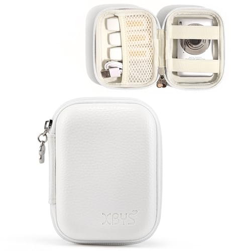 Linpr Digital Camera Case Compatible with CAMKORY/for Kodak PIXPRO/for Lecran/for VAHOIALD/for Canon IXUS 285 HS, Small Travel Cameras Storage Holder for Accessories SD Card (White)