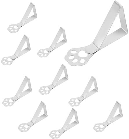 Tischdeckenhalter für dicke Tischplatten, 10 Stück Tischdeckenklammern aus Edelstahl, Widerstandsfähige Katzenkrallen Tischklemme für Gartentisch Restaurant Familien-Esstisch im Freien Campingtisch