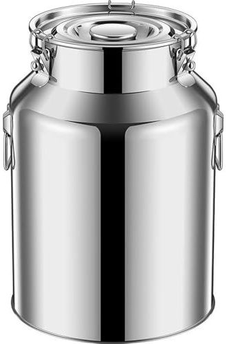ZHANGMIN Milchkanne Aus Edelstahl, Milcheimer Mit Großem Fassungsvermögen Und Versiegeltem Deckel, Robuster Milchkrug, Milcheimer Mit Tragegriff, Behälter for Öl, Tee(8L)