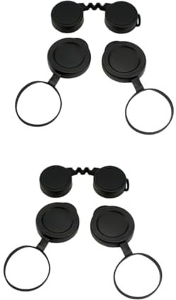 CAXUSD 2sets Protective Binocular Lens Caps Binoculars Cover Rubber Lens Case