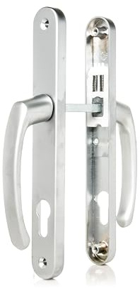 TSS UPVC Door Handle Lever Set - 92 PZ Centers, 215 Screw to Screw - 245 x 32 Backplate - Silver Replacement