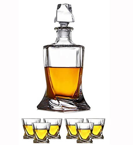 MOCHAMIK Vasos de Whisky de Cristal de 7.44 onzas, Juego de Barril de Vino de 4/6 Vasos, Vasos de degustación de Cristal, Vasos de Lujo para Beber Bourbon, escocés, cóctel, coñac, Whisky irlandés