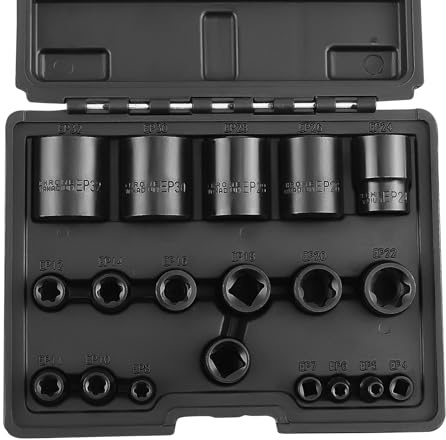 maXpeedingrods 19PCS External Torx Plus Socket Set, 6 Point EP Socket | EP4-EP32 with 1/2'' 3/8'' 1/4'' Drive, 5 Point EP Socket 1/2'' EP8.8 Dr E-Torx Plus Set, External Torx Star Drive Socket Set