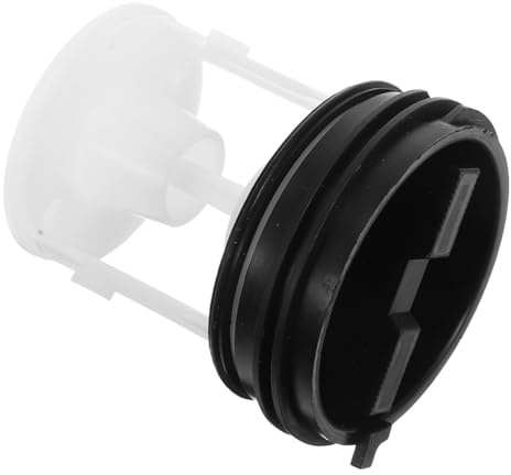Washing Machine Drain Pump Plug 2 Hole Black Abs Cover | Integrated Filter Mesh, Easy Installation Universal Fit, Floor Drain and Hose Seal Component