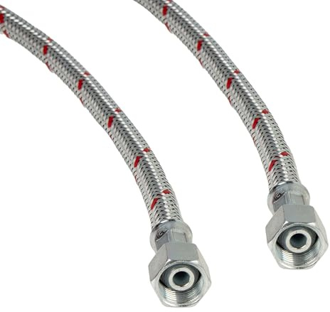 tecuro Ölschlauch 1000 mm x 3/8 Zoll x 3/8 Zoll Überwurfmutter (DN10), konisch dichtend, nach DIN EN ISO 6806 Typ 1