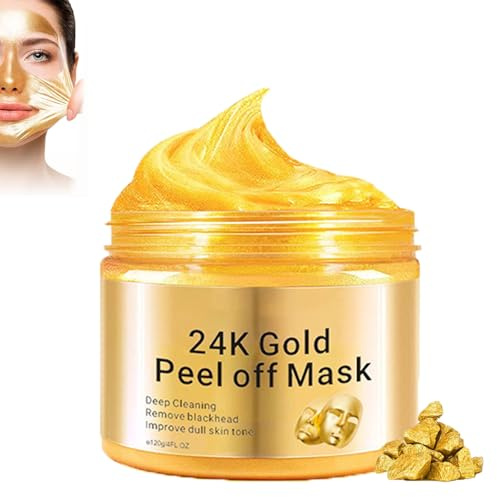 Sitovely Maschera Viso Peel Off al Collagene, Face Mask Peel-off all'oro 24 carati, Oil Control Jelly Gold Peel Off Facial Mask, Maschera Viso Detergente Profonda, Idratazione Profonda