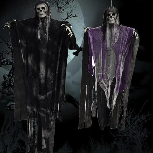 HhBdy 2 Stück Halloween Skelett, Halloween Deko Skelett Groß mit Beweglichen Gelenken Skeleton Realistisch Skellet Dekorativ, Spooky Scary Skeletons Gruselig für Spukhaus-Requisiten (Typ B)