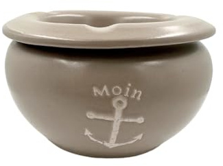 Maritimes Steingut-Geschirr in beige – Aschenbecher, Anker | Mix & Match Serie aus Keramik - nautische Motive zum Kombinieren - Küchenzubehör, Geschenkartikel – Seaside No.64