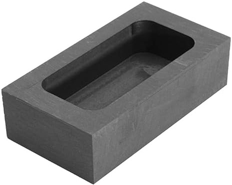 Graphitbarren Ingot Form für Metallguss, Graphit Gießform hitzebeständig und korrosionsbeständig, für Gold und Silber, Labor, Schmuck, 10 x 5 x 2, 5 cm
