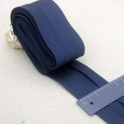 Generisch Schrägband Baumwolle 40mm Gefalzt zum nähen Nahtband 5 metre (Dunkelblau)