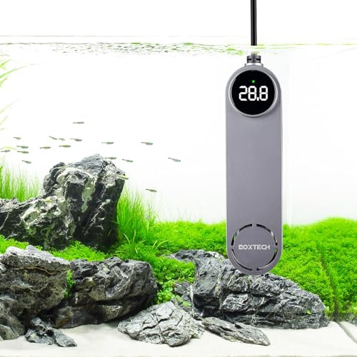 boxtech Mini Aquarien Heizung, 50W Tauchfähiger Betta Aquarium Heizstab mit Digitalem Display Externer Steuerung, Temperatureinstellung