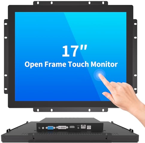 LMENGER 17IN Open Frame Touch Monitor, PCAP 10-Point Touch Industrial Touchscreen Monitor, with HDMI/VGA/DVI Interface, Active Matrix TFT LCD,LED Backlight, with VESA Mount