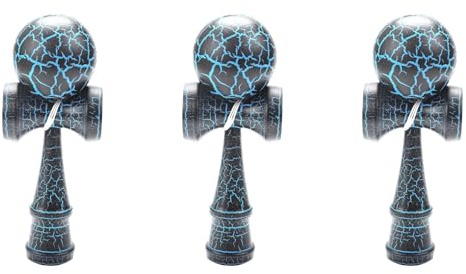 Uikdjgu 3X Juguete de Madera Deportes Al Aire Libre Kendama Toy Ball Niños Y Adultos Balón Al Aire Libre Deportes Crack Madera Diseño Colorido Negro Y