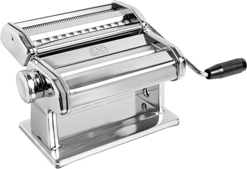 Marcato Atlas 180+ Premium Nudelmaschine aus eloxiertem Aluminium mit 4 Formaten | Lasagne, Fettuccine, Tagliolini und Spaghetti, hergestellt in Italien, AT-180-VCLS-PRM