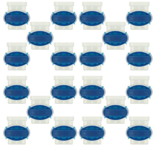 vhbw 20x Kabelverbinder für Begrenzungskabel kompatibel mit Yard Force Mähroboter - Kabelklemmen, Wasserdicht Blau, Transparent