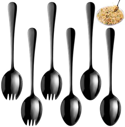 TESSTSY 6 Piezas Utensilios de Acero Inoxidable para Servir Ensaladas
