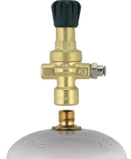 Oxyturbo, articolo 215000, riduttore di pressione per bottiglie di gas usa e getta (CO2, argon, miscela), connettore M10X1RH