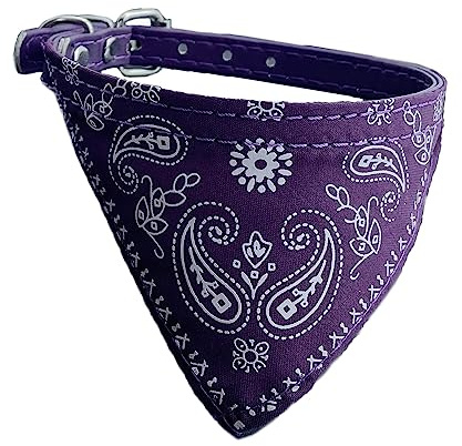 Newtensina mode hund bandana halsband hundhalsband pojke medium bandana valp bandana med halsband för hundar – lila – S