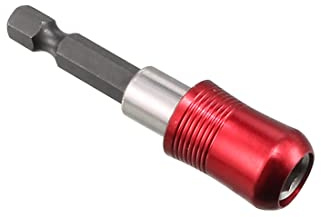 sourcing map Extension Extend Socket Drill Bit Holder, Magnetic Hex Screwdriver Power Tools,2.4-inch Length,1/4''-Hexagon Drill Red