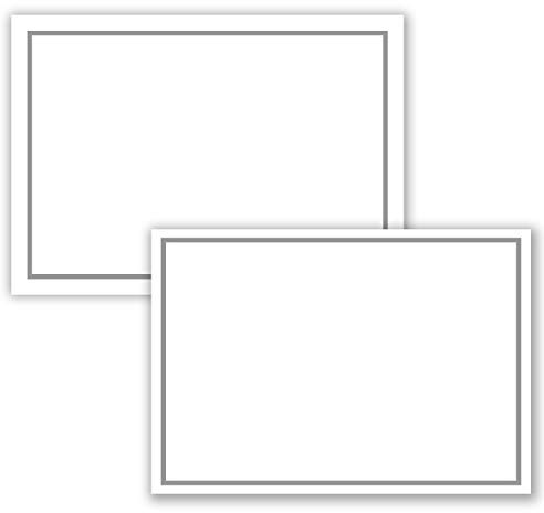 Set di 50 biglietti di lutto DIN A6 + buste per lutto DIN C6 – con cornice grigia – 10,5 x 14,8 cm – stampabili – Set di biglietti di condoglianze, per ringraziamento.