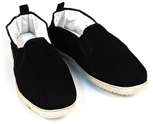 Ace Martial Arts Supply Kung Fu Closed Toe Slip On Shoes -Cotton Sole, Brown Rubber Sole and Yellow Bubble Gum Sole (Cotton Sole, Numeric_13)