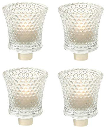 Spetebo Värmeljushållare av glas för ljusstakar – set om 4 – festljus, glasfäste för ljusstake, hållare för värmeljus