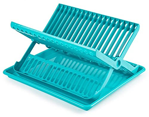 Tradineur - Escurreplatos, organizador de cocina, escurridor con bandeja, bandeja para secado de cuberteria para organización, 33 x 37 x 21 cm, color aleatorio