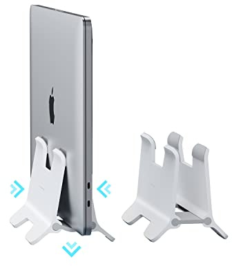 Hagibis Vertikaler Laptop Ständer, Notebook Ständer Verstellbarer, Platzsparender Halterung für MacBook Pro, Mac mini, iPad, Surface, Samsung, Lenovo, Huawei, HP, Dell（Weißes ABS）