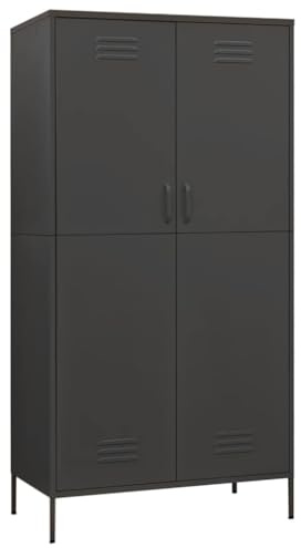vidaXL Kleiderschrank Garderobenschrank Dielenschrank Schlafzimmerschrank Stahlschrank Lagerschrank Mehrzweckschrank Schrank Anthrazit 90x50x180cm Stahl