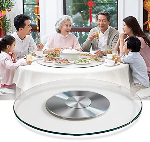 REDEXI Plateau De Service Rotatif Transparent 90cm Grand Plateau Tournant en Verre Trempé Plateau Rotatif Rond Heavy Duty Table À Manger Plaque Rotative 60-100cm (Size : 90cm(36inch))
