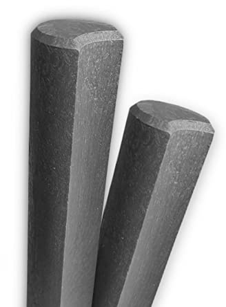 hanit® Recycling-Kunststoff Hohlkehlpalisaden | Höhe: 100cm | Ø11cm | grau | 2 Stück | Gartenpalisaden mit Hohlprofil