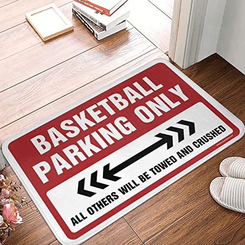 Welcome-Ish Front Door Sign Basketball Parking Only Rug Door Mats Funny Knock Before Entering Door Sign (Size : 40X60CM)