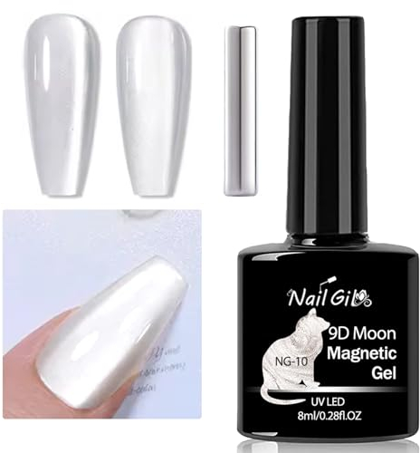 NAILGIL Cat Eye Gel Nagellack mit Magnet, Glass Cat Eye Magnetic Gel Polish Soak Off UV LED Professionelle Anwendung für Nail Art Maniküre Salon DIY - Mond Splitter