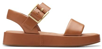 Clarks kvinnors Alda remsandal, solbrunt läder, 7,5 UK, Gulbrunt läder, 41.5 EU