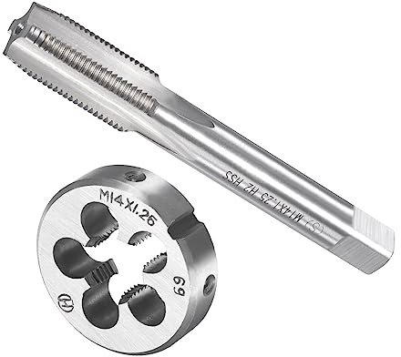 CoCud Gewindeschneiden und Matrize Set M14 x 1.25 Gewinde Rundmatrizen | 1Set, Schrauben Gewindebohrer und, Schnellarbeitsstahl, Maschine, für Gewindeschneiden Reparieren
