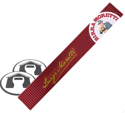 GarageBar | Birra Moretti PVC Bar Runner | Bar Drip Mat | Official Merchandise | Easy Clean | Comes with 2x Beer Drip Mats