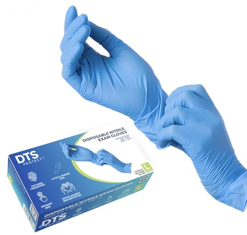 DTS PROTECT Nitrile Gloves - Disposable Gloves Box of 100 - Blue Gloves - Free from Latex Gloves - PPE Gloves, NON Sterile Gloves (Small)