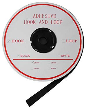 Carte Dozio - Nastro a strappo adesivo, colore Nero, MASCHIO - 1 rotolo a confezione alto 20mm e lungo 25 metri