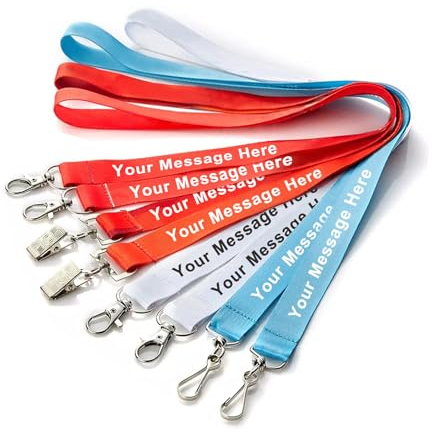 Bedruckt mit YourLettering,Personalisierte Schlüsselbänder mit Foto, Namen, Logo, Text–Gestalten Sie Ihren Eigenen Ausweishalter, Bedruckt mit Ihrem Eigenen Schriftzug/Schlüsselbänder, Auch Für Kinder