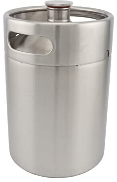 Heimbrausystem 2L / 5L Mini Fass Bierfass Unter Druck stehende Growler Edelstahl Tragbare Bierflasche Bierfass (Color : 5L)