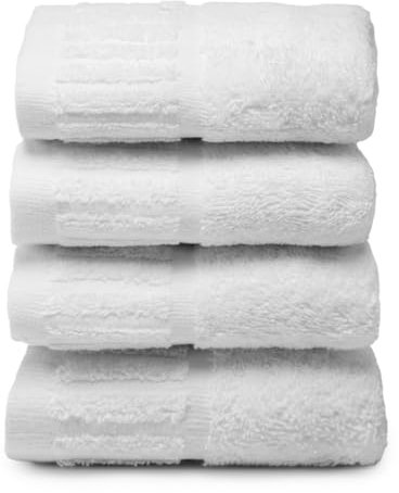 Top Towel - 4 Toallas Bidet o Cara - Toallas blancas hotel - Toallas de baño grandes - Algodón 100% - Blanco - 30x50 cms